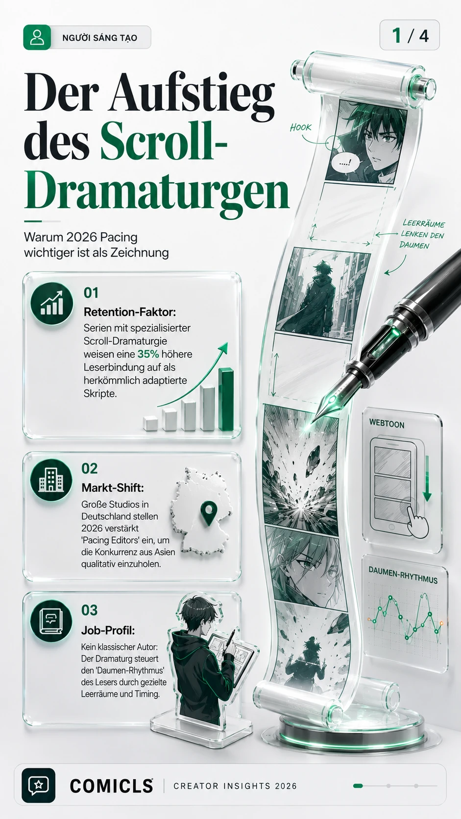 Der Scroll-Dramaturg 2026: Neuer Karriereweg im Webtoon-Sektor