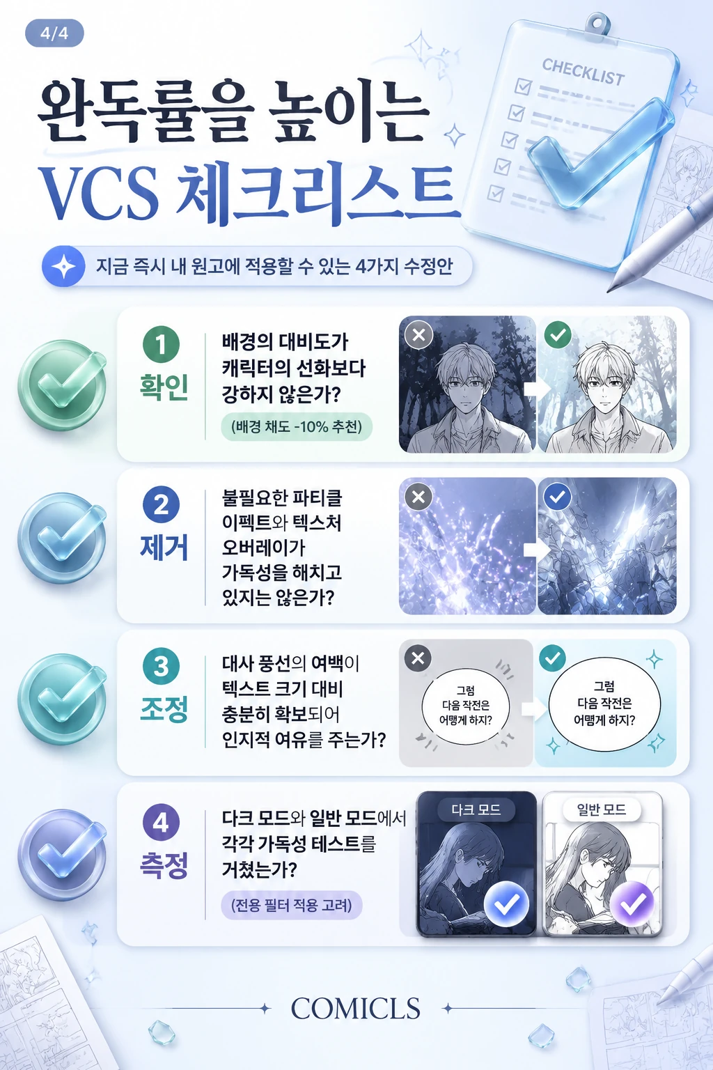 완독률을 높이는 VCS 체크리스트