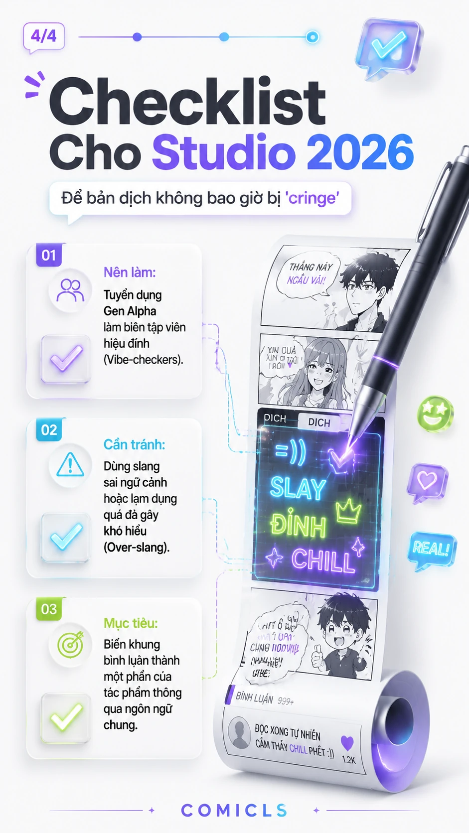 Checklist Cho Studio 2026