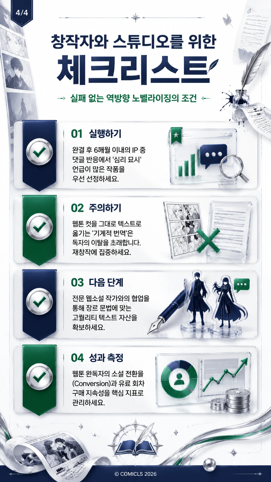 창작자와 스튜디오를 위한 체크리스트