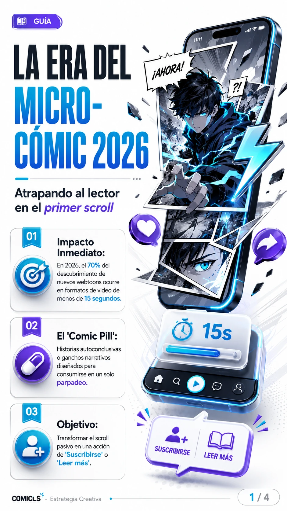 Guía de Micro-Cómics 2026: Viralidad en Formatos de 15 Segundos