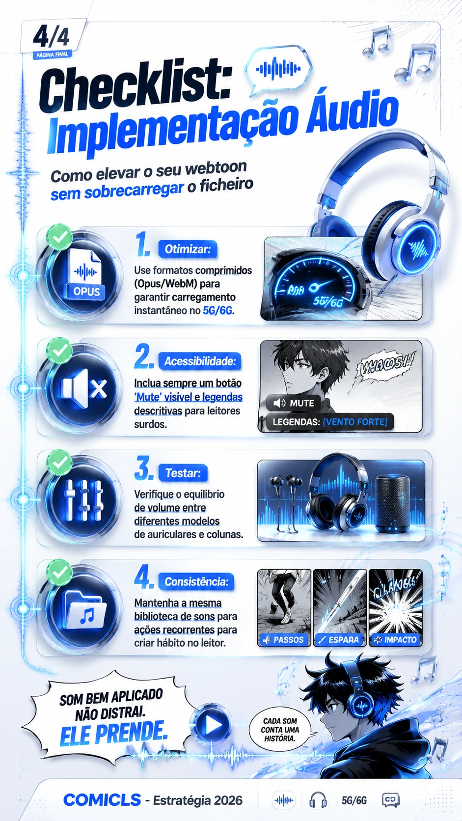 Checklist: Implementação Áudio