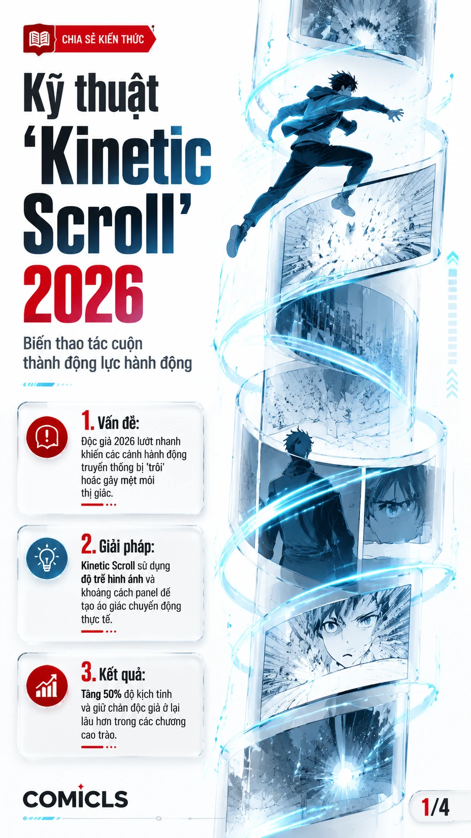 Kỹ thuật 'Kinetic Scroll': Nhịp độ hành động Webtoon 2026