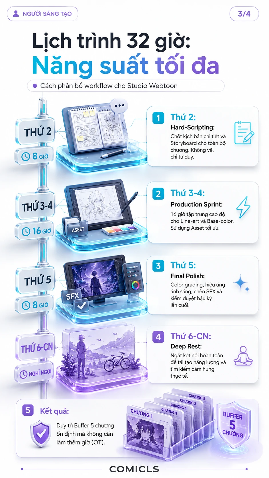 Lịch trình 32 giờ: Năng suất tối đa