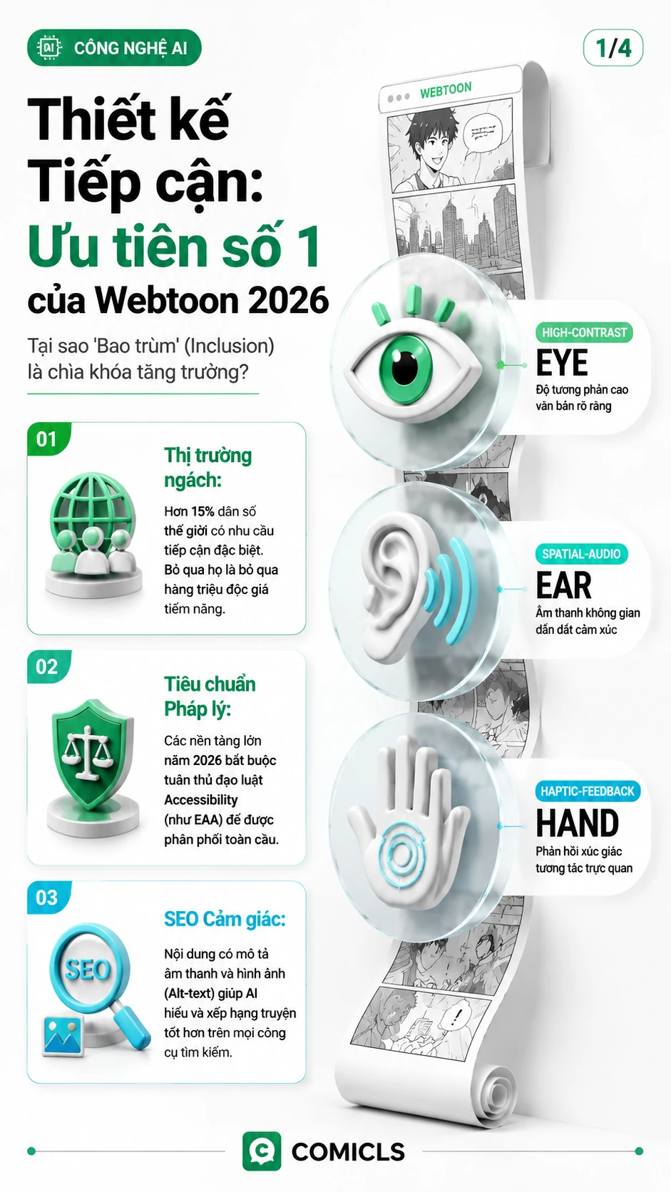 Webtoon 2026: Tiêu chuẩn Thiết kế Bao trùm & Tiếp cận