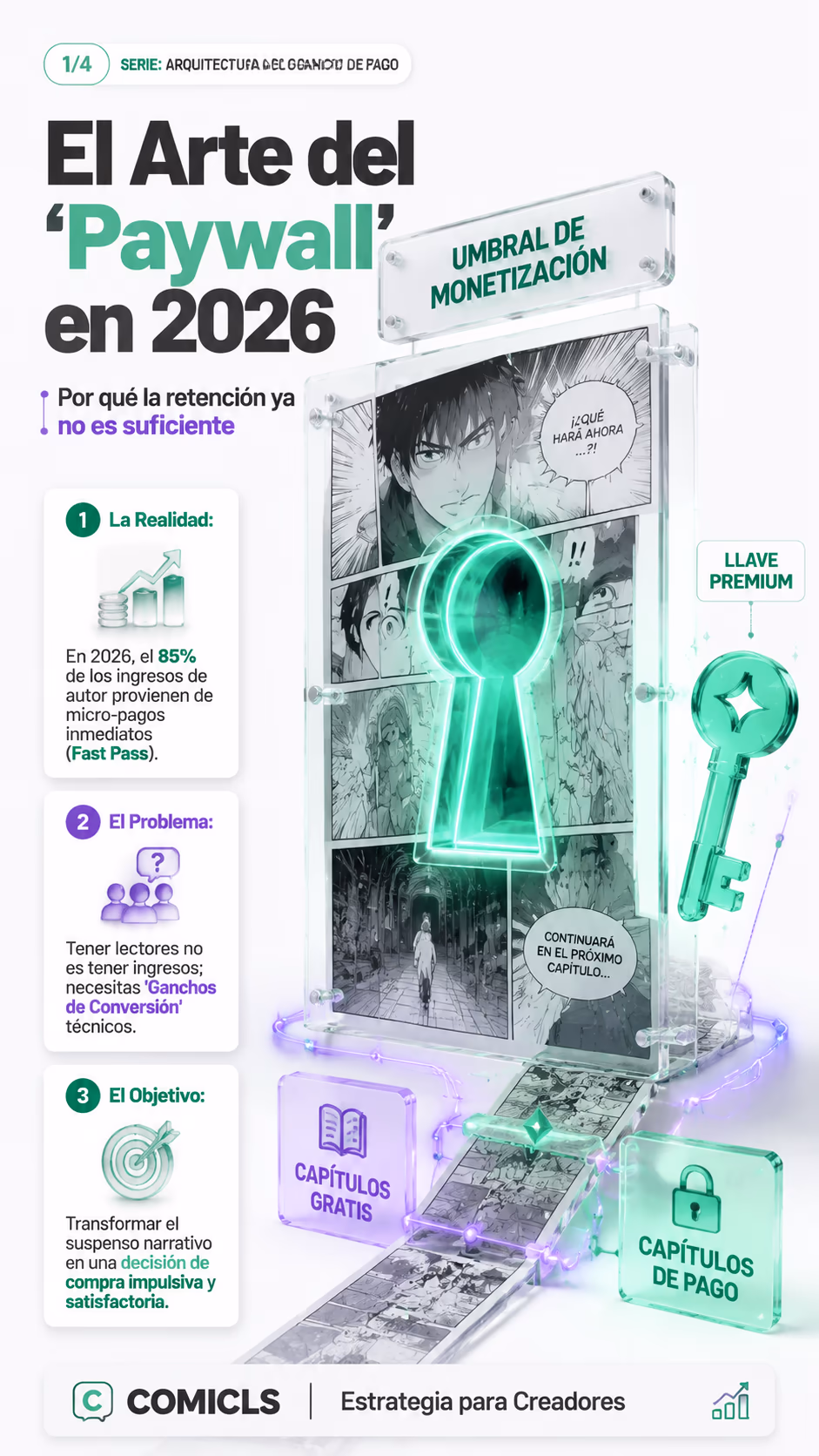 Arquitectura del Gancho de Pago: Rentabiliza tu Webtoon en 2026