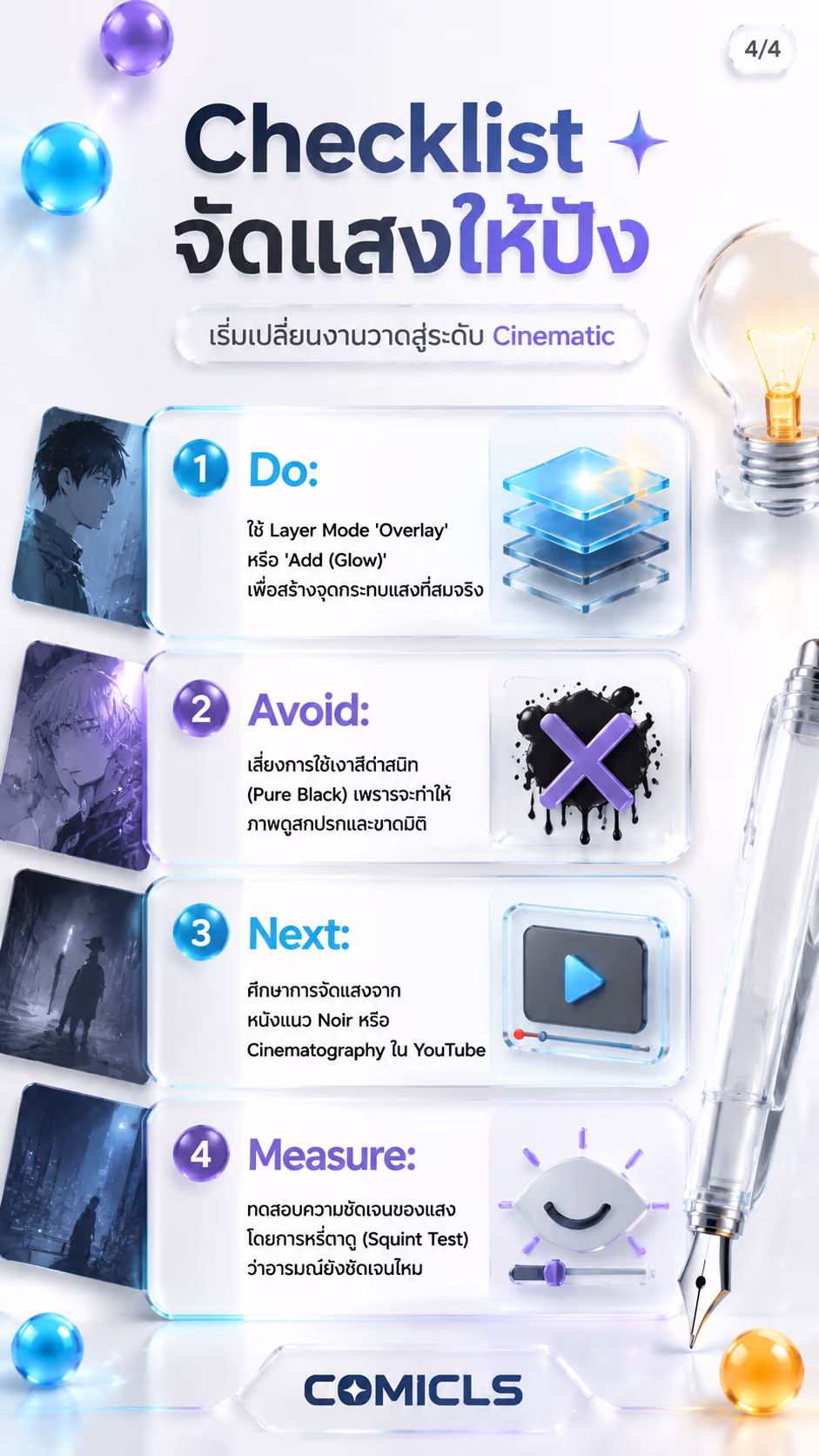 Checklist จัดแสงให้ปัง