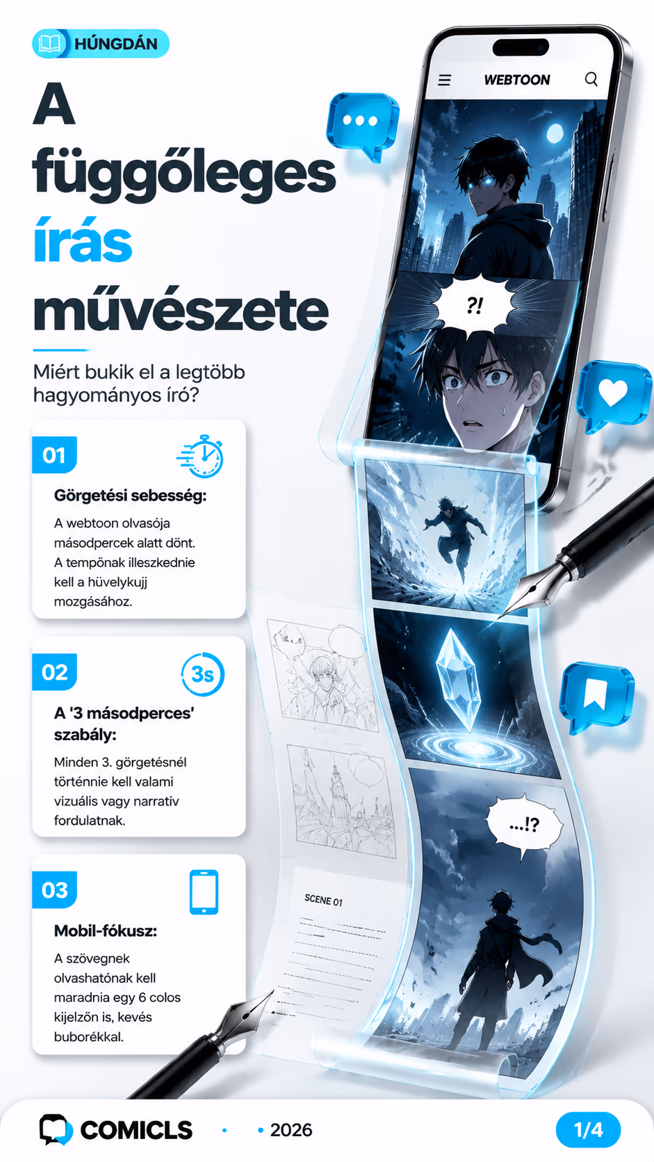 Webtoon forgatókönyv: Így írj a függőleges görgetéshez